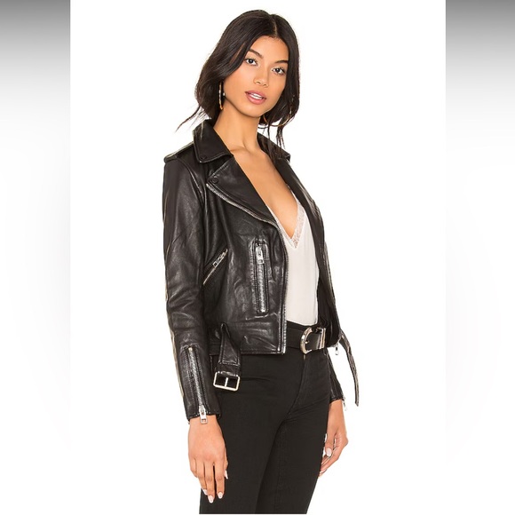 All Saints Balfern Biker Moto Leather Jacket Size 0 - Picture 2 of 16